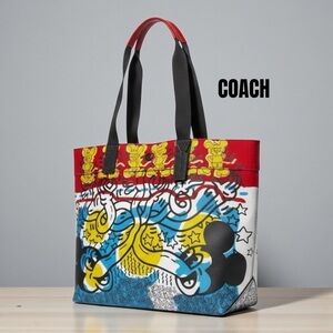 NEW COACH DISNEY MICKEY MOUSE X KEITH HARING TOTE SHOULDER BAG
